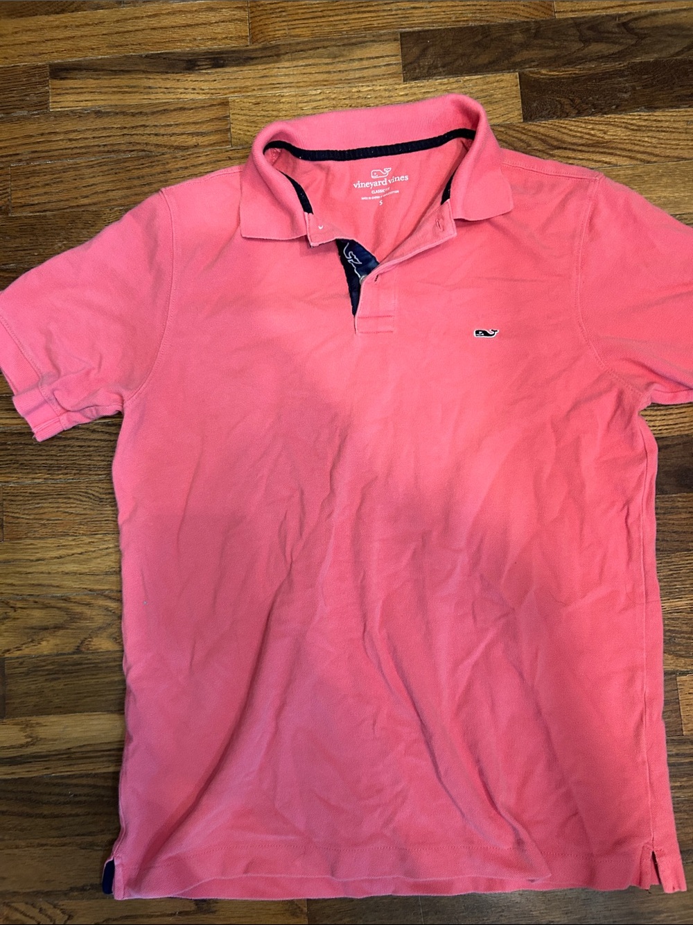 Vineyard Vines Coral Pink Men’s Polo with Whale Logo